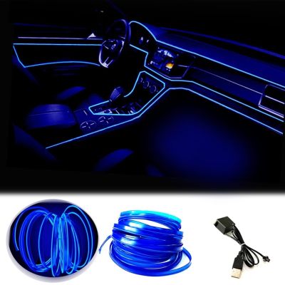 Automotive Interior Lights El Wire LED USB Flexible Neon Assembly RGB Environment Light For Car Decoration Lighting Accessories