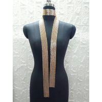 Long Neck Womens Chain Wrap Scarf Tie Shiny Sparkle Sequins