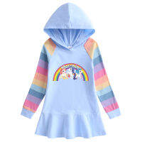 AISAMEFE ทีวีเกาหลีปลาหมึกเกมเด็กผู้หญิงชุดฤดูใบไม้ร่วงใหม่ Hoodie Rainbow แขนยาวชุดเจ้าหญิงชุดผ้าฝ้ายสำหรับเด็กผู้หญิง1-8Y