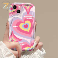 เคส OPPO A57 A58 4G A98 A77S A78 A55 A17 A17K A16 A15 A54 A95 4F A96 A76 5F A12 F9 A9 A3S Reno Pro เคสโทรศัพท์ไล่ระดับสีสีชมพูสีชมพูซิลิโคนรูปหัวใจหลากสี