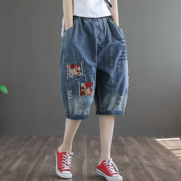 oversized jean shorts