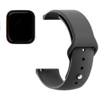 สายรัดสำหรับ IWatch นาฬิกาข้อมือปรับระดับได้ผิวนุ่ม Tali Jam Tangan Silikon ปรับได้สีดำรุ่น8-1