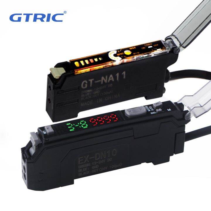 ตัวขยายสัญญาณเซ็นเซอร์ออปติกไฟเบอร์ออปติก-gtric-ความแม่นยำสูง10-30v-dc-3สาย-npn-pnp-na11จอแสดงผลดิจิตอลสวิตช์ตาแมว