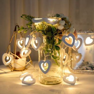 【LF】 Coração luzes led para o ano novo feriado casamento casa festa quarto guirlanda decoração de fadas decoração do coração luzes da corda