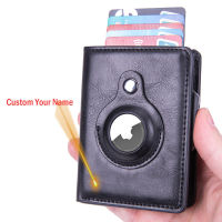 Genuine Leather Rfid Blocking Card Holder Men Wallets Money Bag 2022 Small Leather Slim Wallets Mini Wallets for Airtag Air Tag