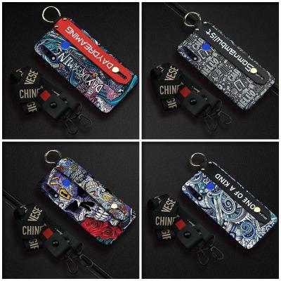 Wrist Strap Shockproof Phone Case For Tecno Spark4/Camon12/KC8 Anti-knock Waterproof cover cartoon Cute Back Cover Soft