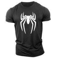 Summer fashion casual sports 2D printed spider adult crewneck short sleeve large size mens T-shirt comfortable loose quick dry