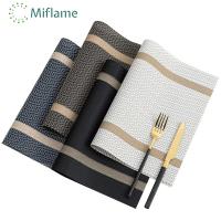 [HOT ZEXKLIOALQAQ 529] Miflame ชุด4พีวีซี Placemat สำหรับโต๊ะรับประทานอาหารเสื่อชุดผ้าปูที่นอนเสื่อสถานที่อุปกรณ์เสริมถ้วยไวน์ตกแต่งเสื่อ Placemats สำหรับตาราง