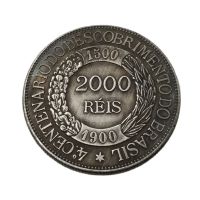 【CC】๑✑  Brazil 1900 2000 Reis Commemorative Coins Collection Souvenir Decoration Crafts Desktop Ornaments