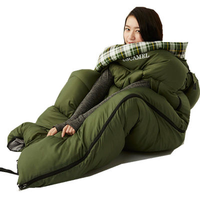 ผู้ใหญ่ถุงนอนกลางแจ้ง เดินทางเย็นฤดูหนาวผู้ใหญ่ผ้าฝ้ายหนา อบอุ่นแบบพกพาในร่มตั้งแคมป์เดี่ยว