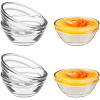 ETX6pcs Glass Pudding Bowls Jelly Cups Small Clear Glass Bowls Dessert Containers Kitchen Mini Prep Bowls Water Chestnut Bowls