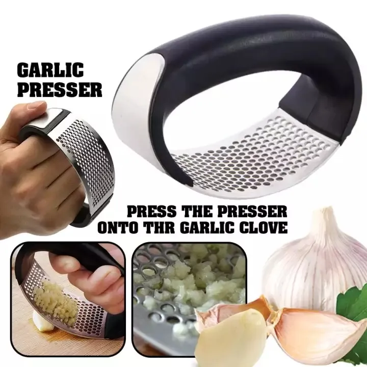 Hot Sale] Stainless Steel Garlic Press Manual Garlic Mincer Chopping Garlic  Tools Curve Fruit Vegetable Tools Kitchen Gadgets | Lazada PH