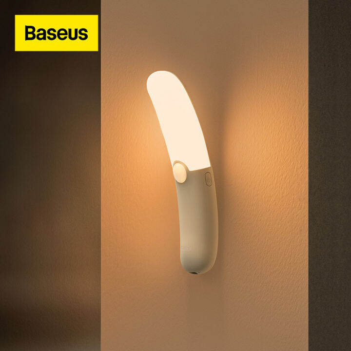 baseus-led-ไฟเซ็นเซอร์ตรวจจับการเคลื่อนไหวไฟทางเดินเหนี่ยวนำไฟกลางคืนแม่เหล็กข้างเตียงไฟกลางคืนฉุกเฉินตู้เสื้อผ้าตู้เสื้อผ้าบันได