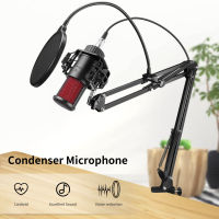 Metal Profession Condenser Microphone Studio for PC Computer Streaming Recording Microphone Sound Card Phantom Power Mic Gaming