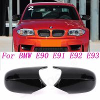 มุมมองด้านหลังเคสโทรศัพท์กระจก S หมวกสำหรับ BMW 1 3ชุด E81 E82 E87 E88 E90 E91 E92คาร์บอนไฟเบอร์กลอสเคสโทรศัพท์กระจกผ้าคลุมกระจกมองหลังสีดำ