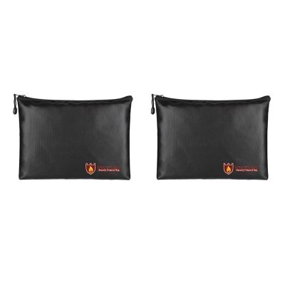 2X Fireproof Document Bag,Waterproof and Fireproof Document Bags,Fireproof Money Bag for A4 Document Holder