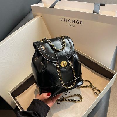 MLBˉ Official NY Korean niche autumn and winter mini small fragrance chain ins blogger student oil wax leather shoulder bag backpack female