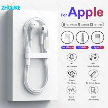 Auriculares Apple con cable Mmtn2zm / a Lightning Earpods Auriculares  estéreo Iphone 12 11 / Pro / X Xs Xr / 8/7 Ipad
