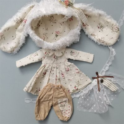 เสื้อผ้าตุ๊กตา Ob22 Ob24พร้อมหมวกหูยาวกระโปรงดอกไม้กางเกงลำลองเครื่องประดับ Diy เหมาะสำหรับตุ๊กตาชุดสำหรับตุ๊กตาตุ๊กตา Blythes 1/6