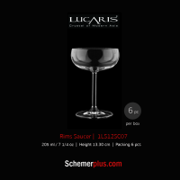 LUCARIS แก้วไวน์รุ่น RIMS SAUCER 205 ml. แพ็ค 6 ใบ