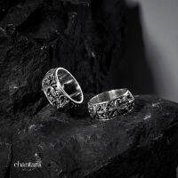 CHANTARA - แหวนชาย แหวนรมดำ แหวนวินเทจ แหวนเงินแท้925 แหวนยุโรปลายโรมัน "Roman Art Deco Ring" แถมฟรีผ้าเช็ดแหวน