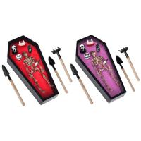 Halloween Zen Garden Spooky Coffin Zen Garden Kit Black Gothic Color Decoration Tool for Bedrooms Offices Homes and Meditations friendly