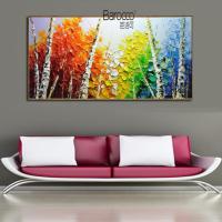 Barocco Abstract Color Tree Painting Hand Painted Landscape Oil Painting Modern Wall Home Decoration