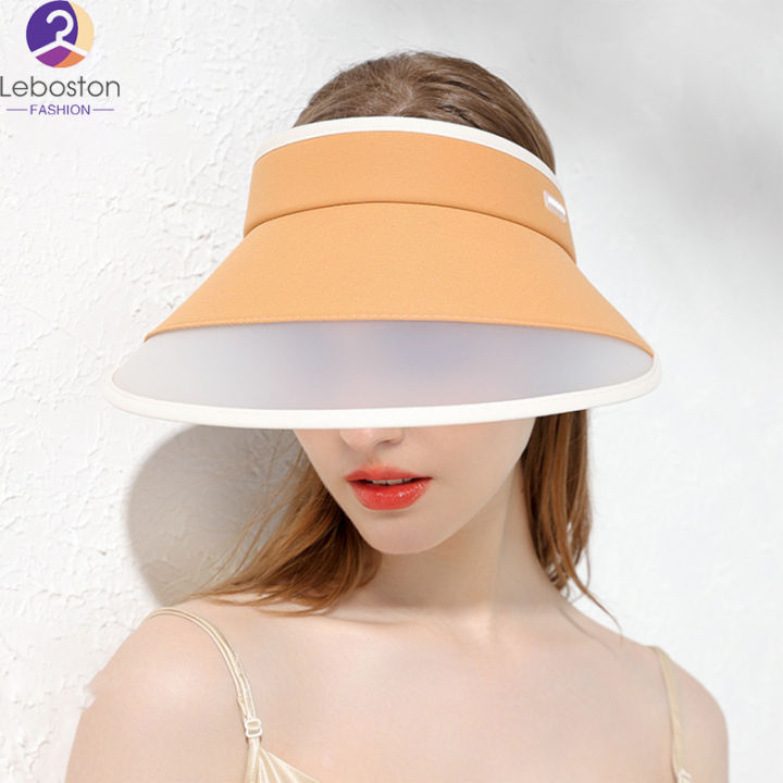 หมวกกระบังแสงผู้หญิงปีกกว้างมีหมวกแบบปรับได้ระบายอากาศดูดซับเหงื่อมีเชือกไนลอนฤดูร้อน
