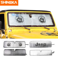 SHINEKA Car Front Windshield Sunshade Anti UV Ray Window Sun Visor Protector Cover Accessories For Jeep Wrangler TJ JK 1997-2017