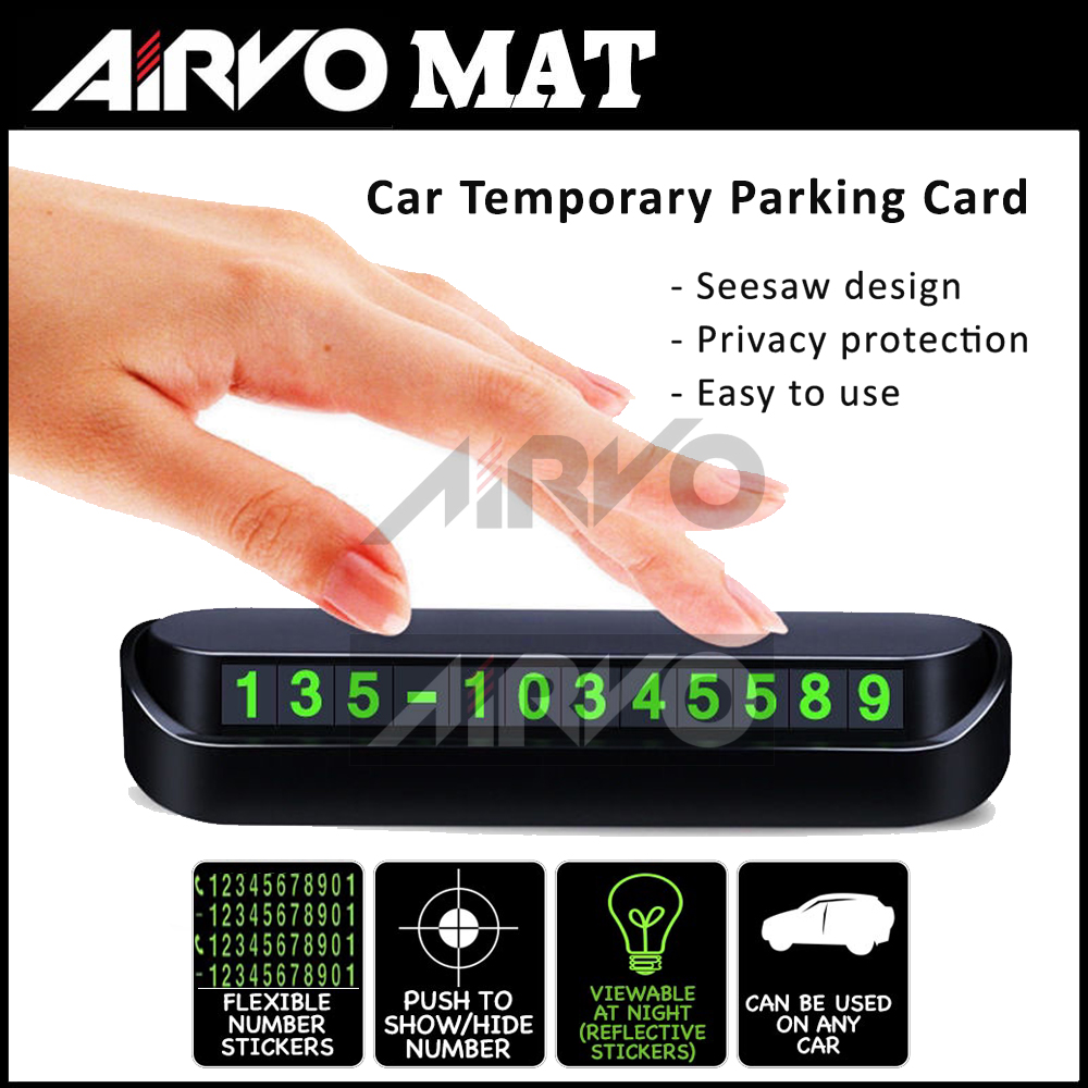 Leikance Car Temporary Parking Card,Rotatable Luminous Phone Number Display Plate Car Phone Holder 