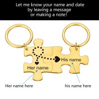 2Pcs Boyfriend Gift Key Chain Name for Women Men Couple Keychain Gifts for Husband Wife Boyfriend Girlfriend Valentines Day Gift