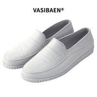 VASIBAEN รองเท้าสวมใส่ รองเท้าแรงงาน รองเท้าทํางานในสถานที่ก่อสร้าง รองเท้ากันน้ำผู้ชาย รองเท้ากันฝนทรงสูง รองเท้ายางผู้ชาย กันลื่น ทนต่อการสึกหรอ รองเท้ากันน้ำสีทึบแฟช่น