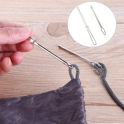 2pcs/set Iron Cited Clips / Drawstring Threader / Elastic Belt Wearing Rope Tool /Needles Threader Tweezers Drawstring Replacement Tool