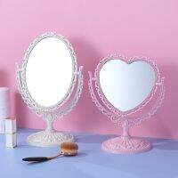 Princess Cosmetic Mirror Bedroom Heart-Shaped Dressing Mirror European-Style Retro Double-Sided Makeup Mirror Lovely Girl Oval