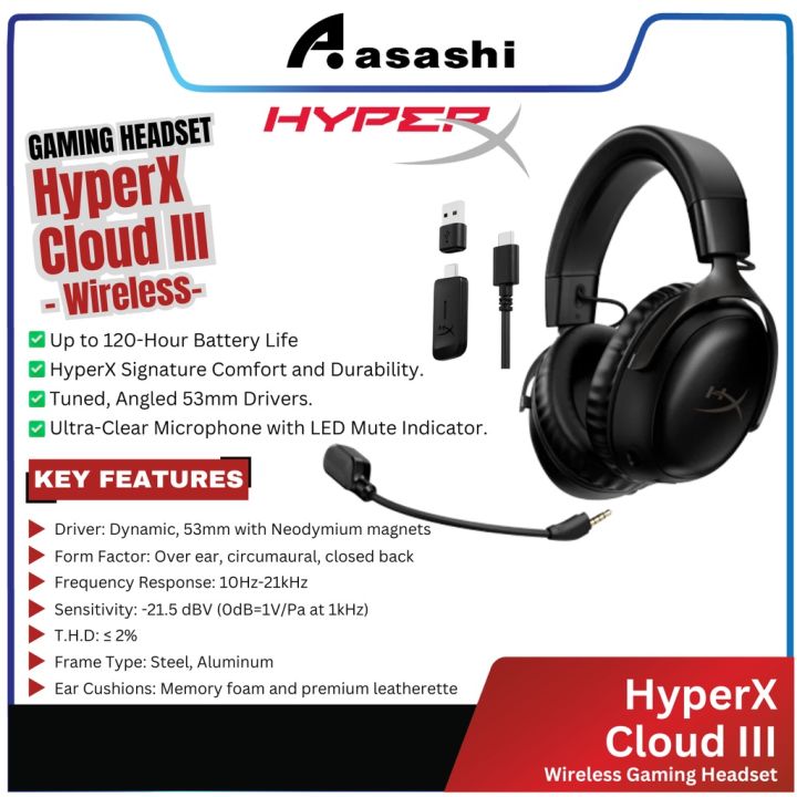 HyperX Cloud III - Gaming Headset (Black/Red)