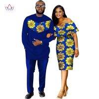 [COD] Cotton African Batik Printed Couple Set Womens Shoulder Mens Wholesale