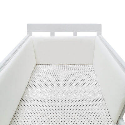 Baby Bed White Crib Bumper U-Shaped Detachable Zipper Cotton Newborn Bumpers Infant Cot Bebe Uni Fence Safe Protector Line