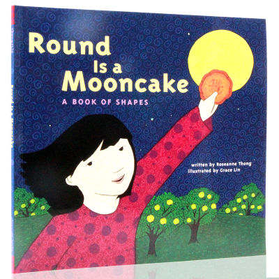 Round is a mooncake Mid Autumn Festival grace Lin Chinese festival picture book childrens Book Cognitive enlightenment introduction preschool English reading interesting stories imported genuine childrens book