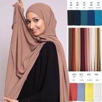 【CW】 Stitching Plain Heavy Hijab Scarf Malaysian Women  39;s Scarves Hijabs Shawl Shawls