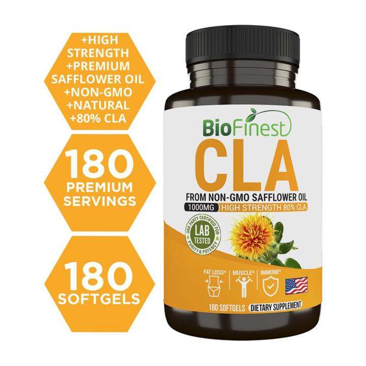 Biofinest CLA 1000mg Supplement 800mg Safflower Oil Fat Burner