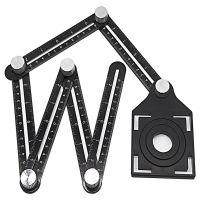 【CW】 Tile Hole Locator Aluminum Alloy Six-Folding Ruler Mud Glass Fixed Punch Vientiane Universal Floor Tool