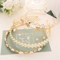 【YF】 Temperament Girls Shiny Luxury Rhinestone Hair Band Pearl Double Layer Hoop Accessories Women Crystal Headbands