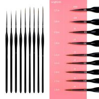 10 Pieces of Wolf Hair Hook Line Pen Watercolor Gouache Acrylic Oil Painting Fine Art Hand-painted Triangle Black Stroke Pen