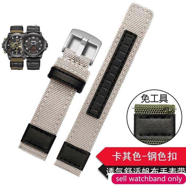 สำหรับ-jeep-wrangler-sports-nylon-เข็มขัดเปลี่ยน-huawei-gt2-magic2-glory-canvas-watch-strap-22mm