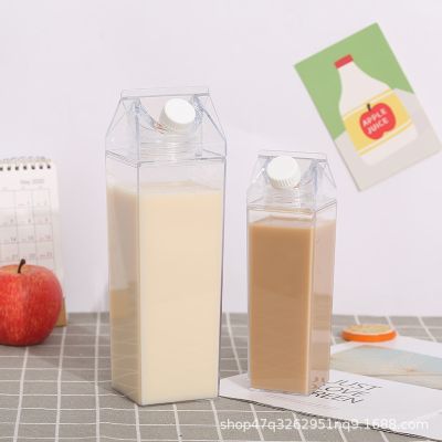 500ml/1000ml Milk Carton Water Bottle BPA Free Plastic Portable Box for Juice