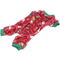 Dog Pajamas Christmas Dog Pjs for Xmas Holiday Dog Onesie Puppy Pajamas Soft Coral Fleece