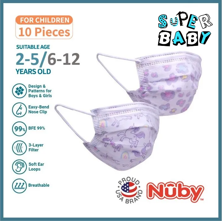Nuby Dr Talbot's 3Ply Kids Face Mask 25 Years Old / 612 Years Old