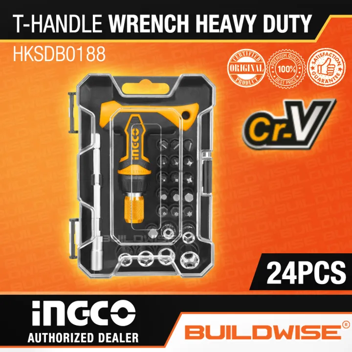 Ingco 24 Pcs T-Handle Wrench Screwdriver Set HKSDB0188 「BUILDWISE ...