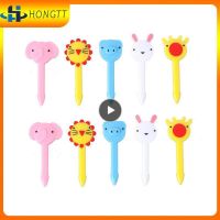 1 40PCS Cute Cartoon Dessert Forks Portable Toothpick Animal Shape Fruit Fork Mini Fork