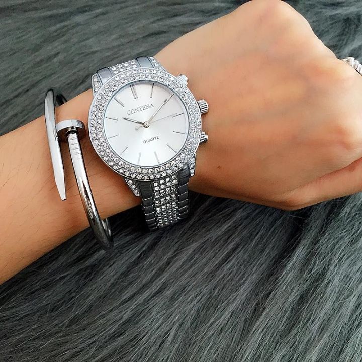นาฬิกาข้อมือสตรี-2023-หรูหราเพชร-rose-gold-นาฬิกาข้อมือสุภาพสตรีนาฬิกาสร้อยข้อมือแฟชั่นสำหรับนาฬิกาแต่งตัวหญิง-relogio-feminino